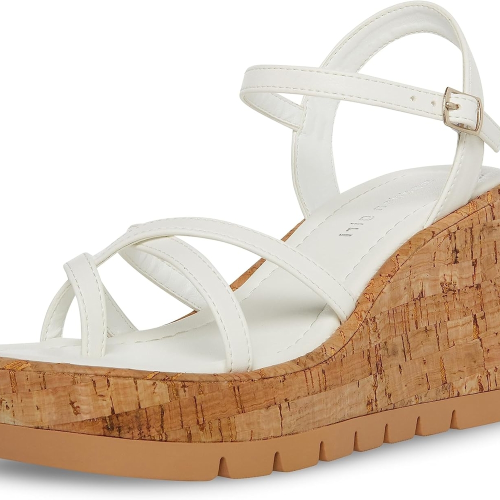 ♡ Madden Girl Women's White Wedge Sandals ♡